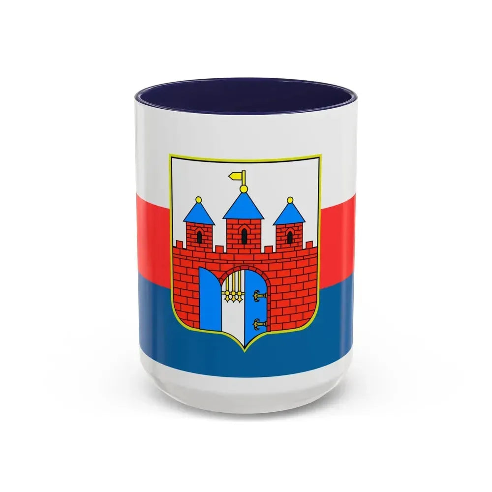 Flag of Bydgoszcz Poland - Accent Coffee Mug 15oz Navy - Go Mug Yourself