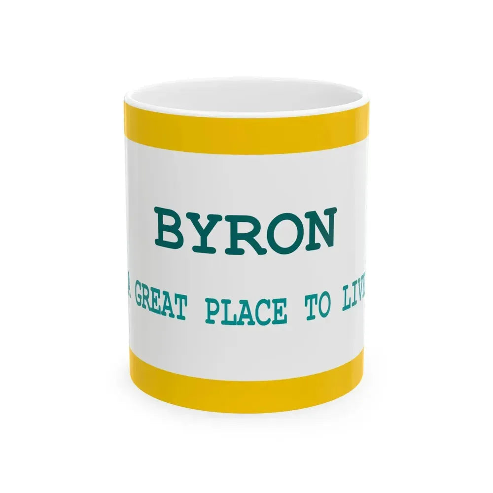 Flag of Byron Wyoming (United States) White Coffee Mug 11oz - Go Mug Yourself