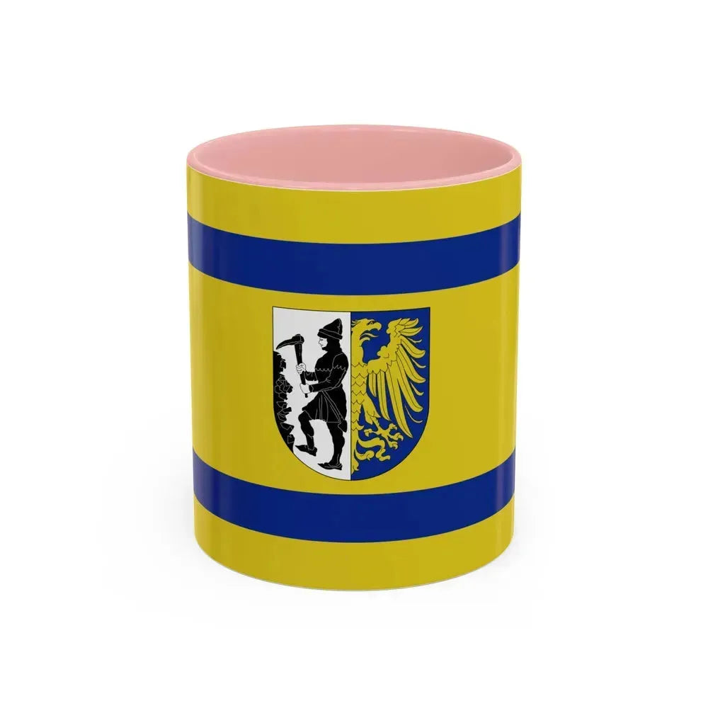 Flag of Bytom Poland - Accent Coffee Mug 11oz Pink - Go Mug Yourself