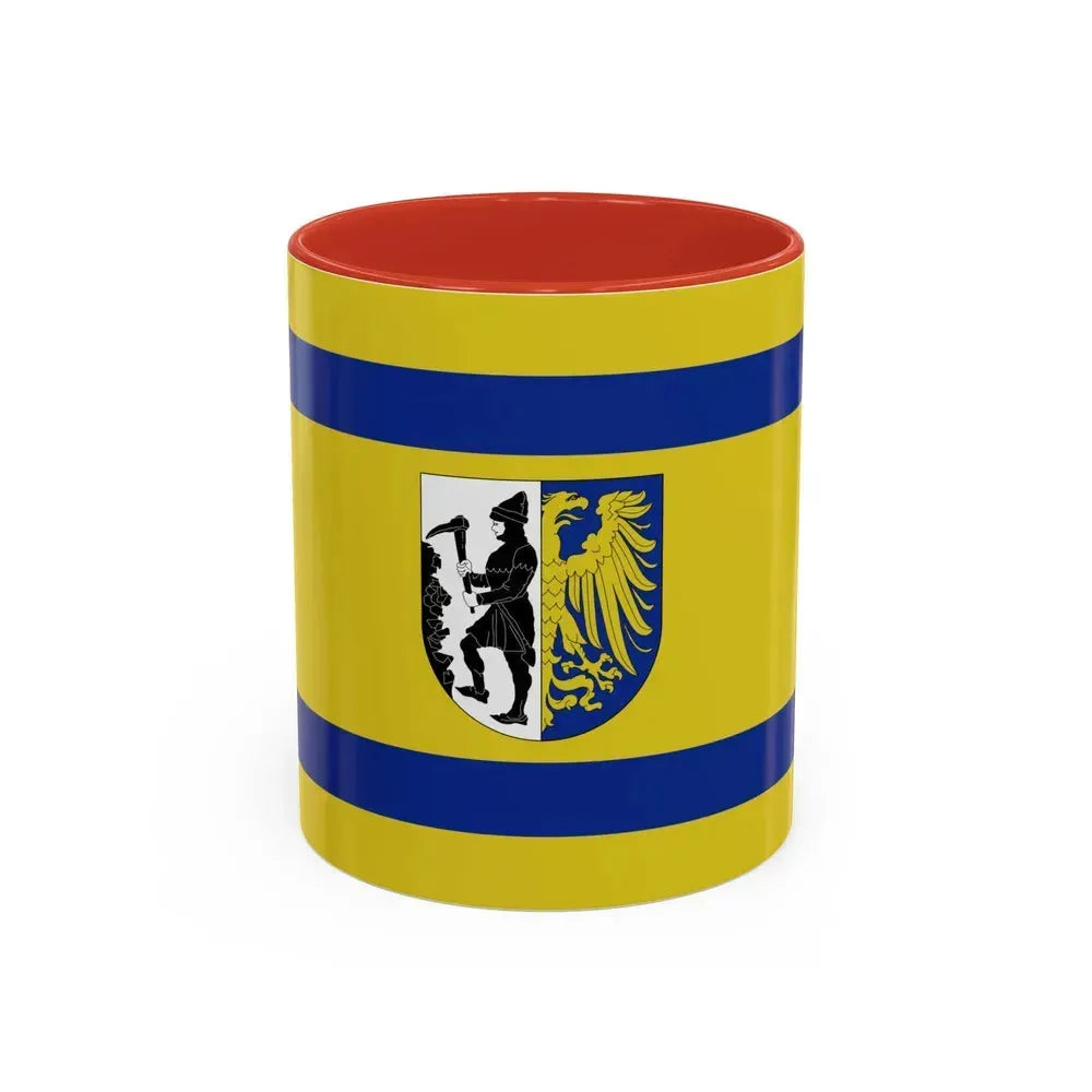 Flag of Bytom Poland - Accent Coffee Mug 11oz Red - Go Mug Yourself