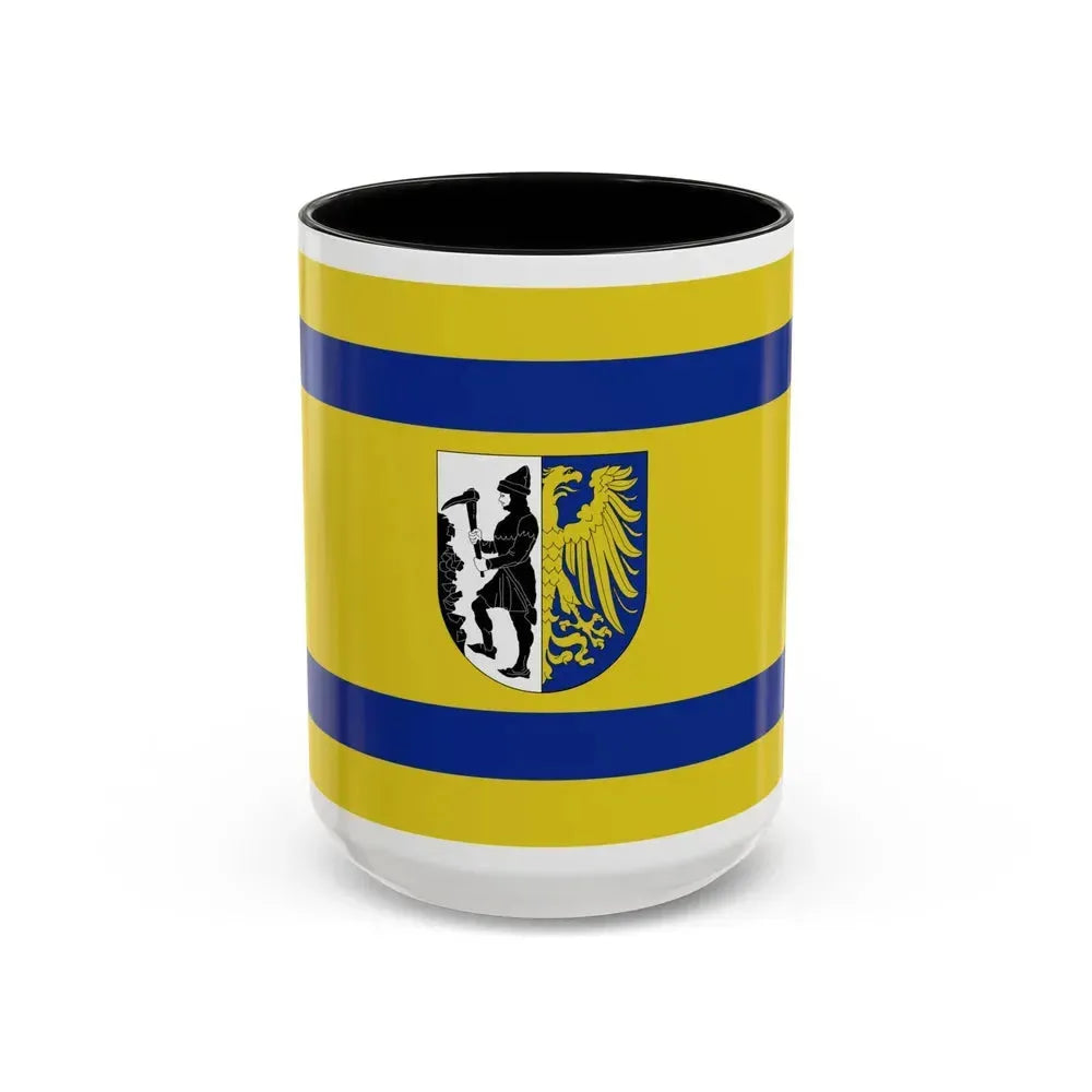 Flag of Bytom Poland - Accent Coffee Mug 15oz Black - Go Mug Yourself