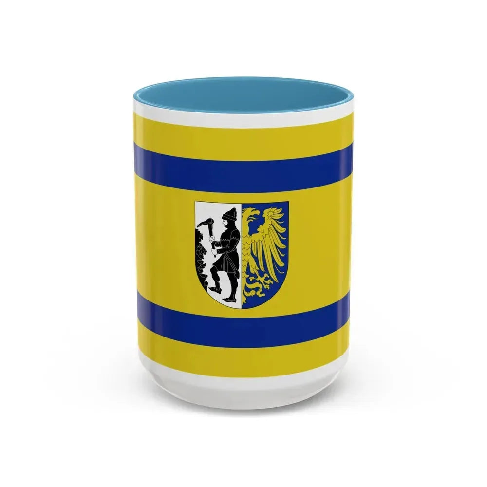 Flag of Bytom Poland - Accent Coffee Mug 15oz Light Blue - Go Mug Yourself