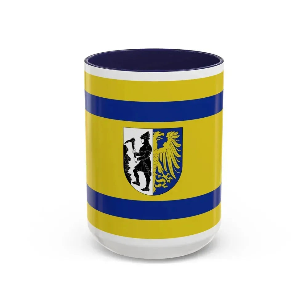 Flag of Bytom Poland - Accent Coffee Mug 15oz Navy - Go Mug Yourself