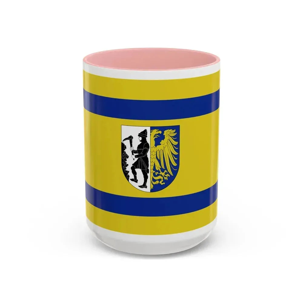 Flag of Bytom Poland - Accent Coffee Mug 15oz Pink - Go Mug Yourself