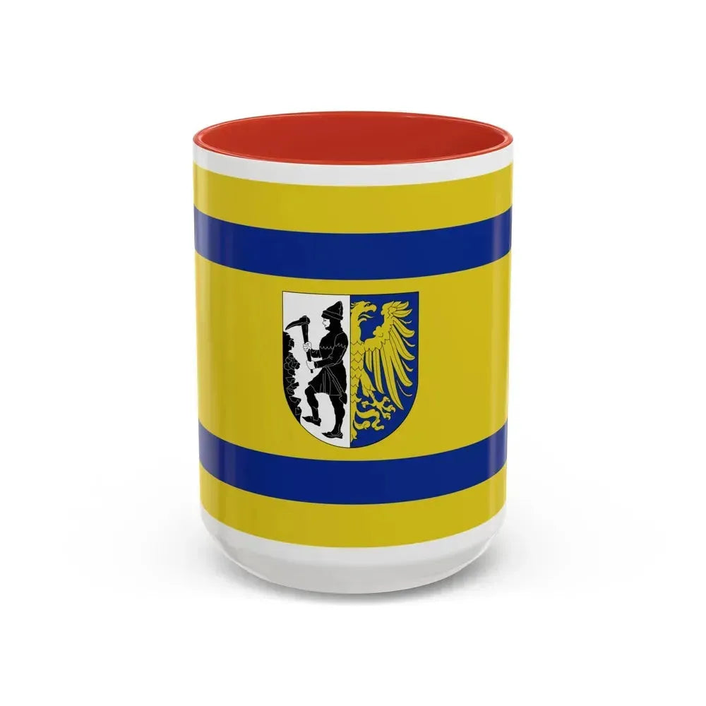 Flag of Bytom Poland - Accent Coffee Mug 15oz Red - Go Mug Yourself