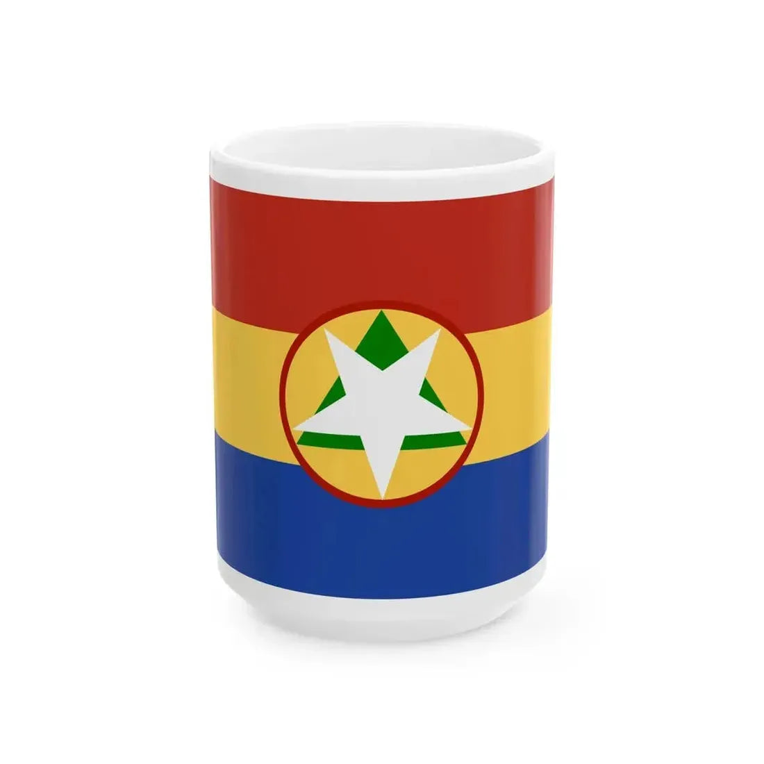 Flag of Cabinda 2020 (Angola) White Coffee Mug 15oz - Go Mug Yourself