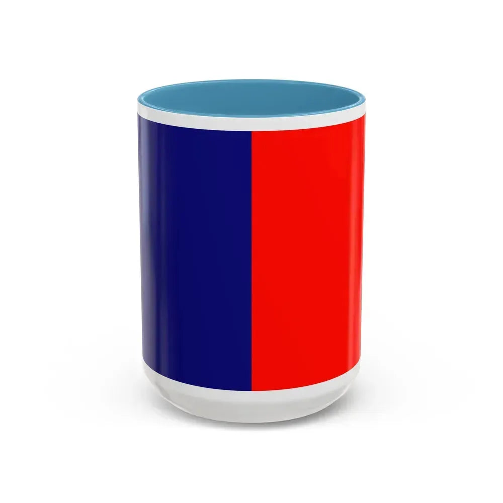 Flag of Cagliari Italy - Accent Coffee Mug 15oz Light Blue - Go Mug Yourself