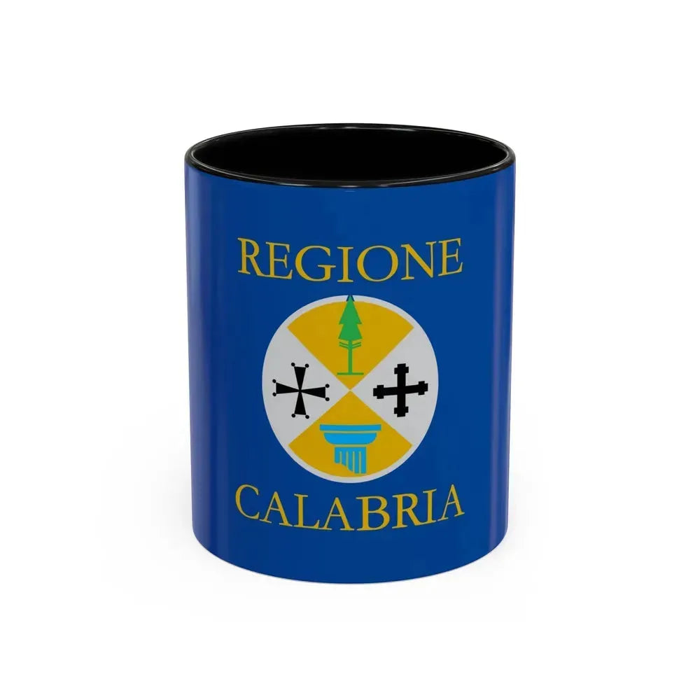 Flag of Calabria Italy - Accent Coffee Mug 11oz Black - Go Mug Yourself