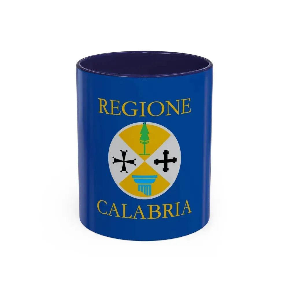 Flag of Calabria Italy - Accent Coffee Mug 11oz Navy - Go Mug Yourself