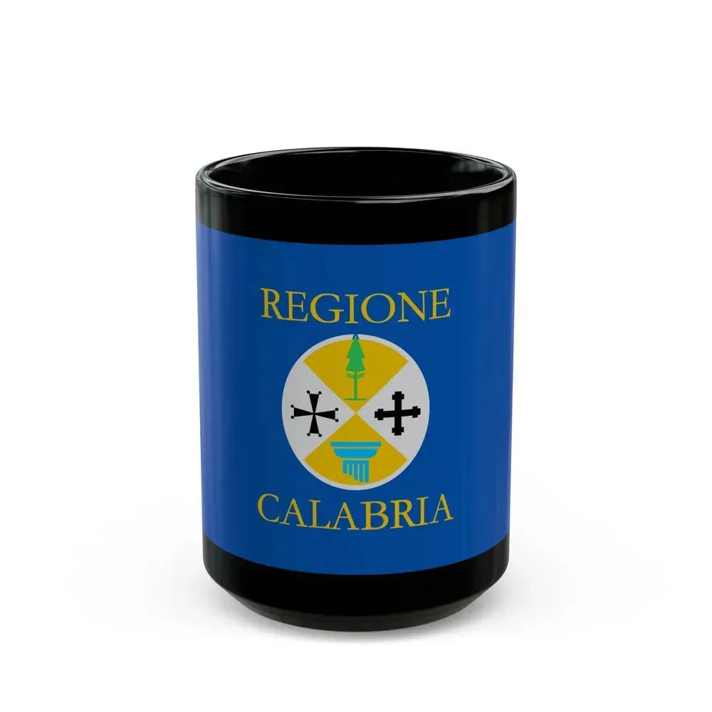 Flag of Calabria Italy - Black Coffee Mug 15oz - Go Mug Yourself