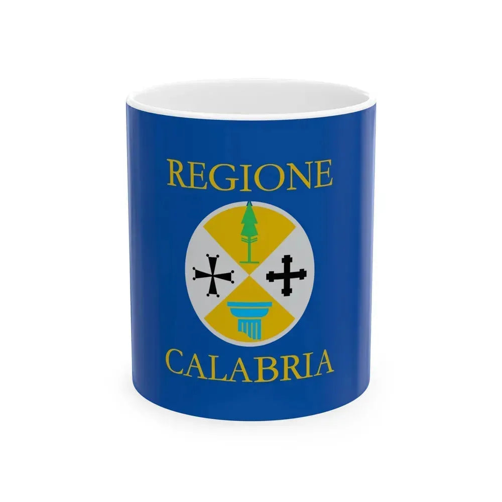 Flag of Calabria Italy - White Coffee Mug 11oz - Go Mug Yourself