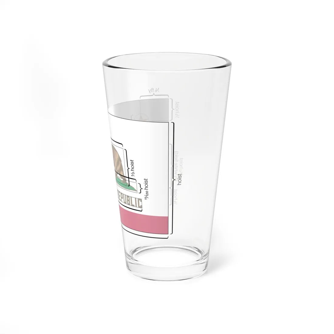 Flag of California Metrics (United States) Pint Glass 16oz - Go Mug Yourself