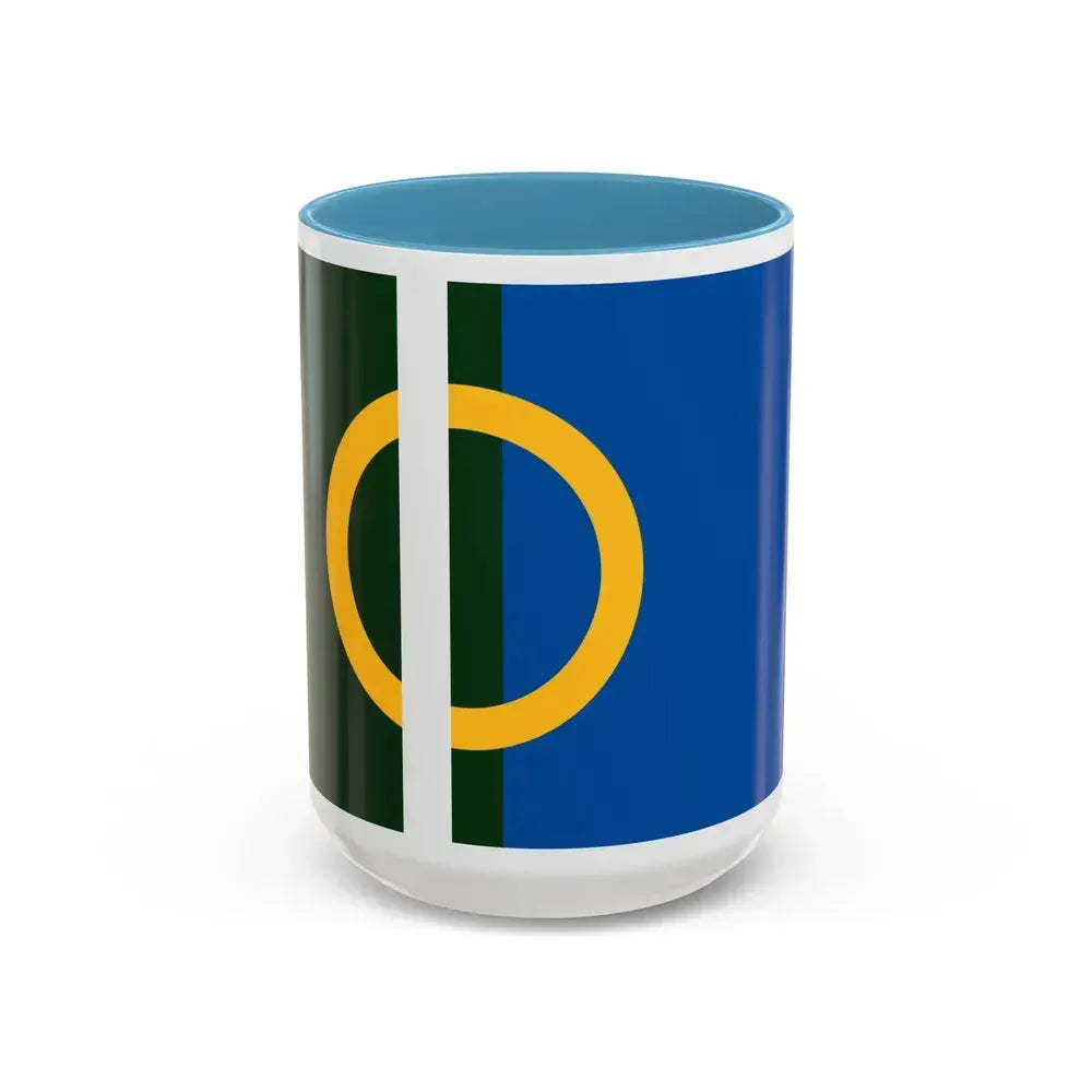 Flag of Calne UK - Accent Coffee Mug 15oz Light Blue - Go Mug Yourself