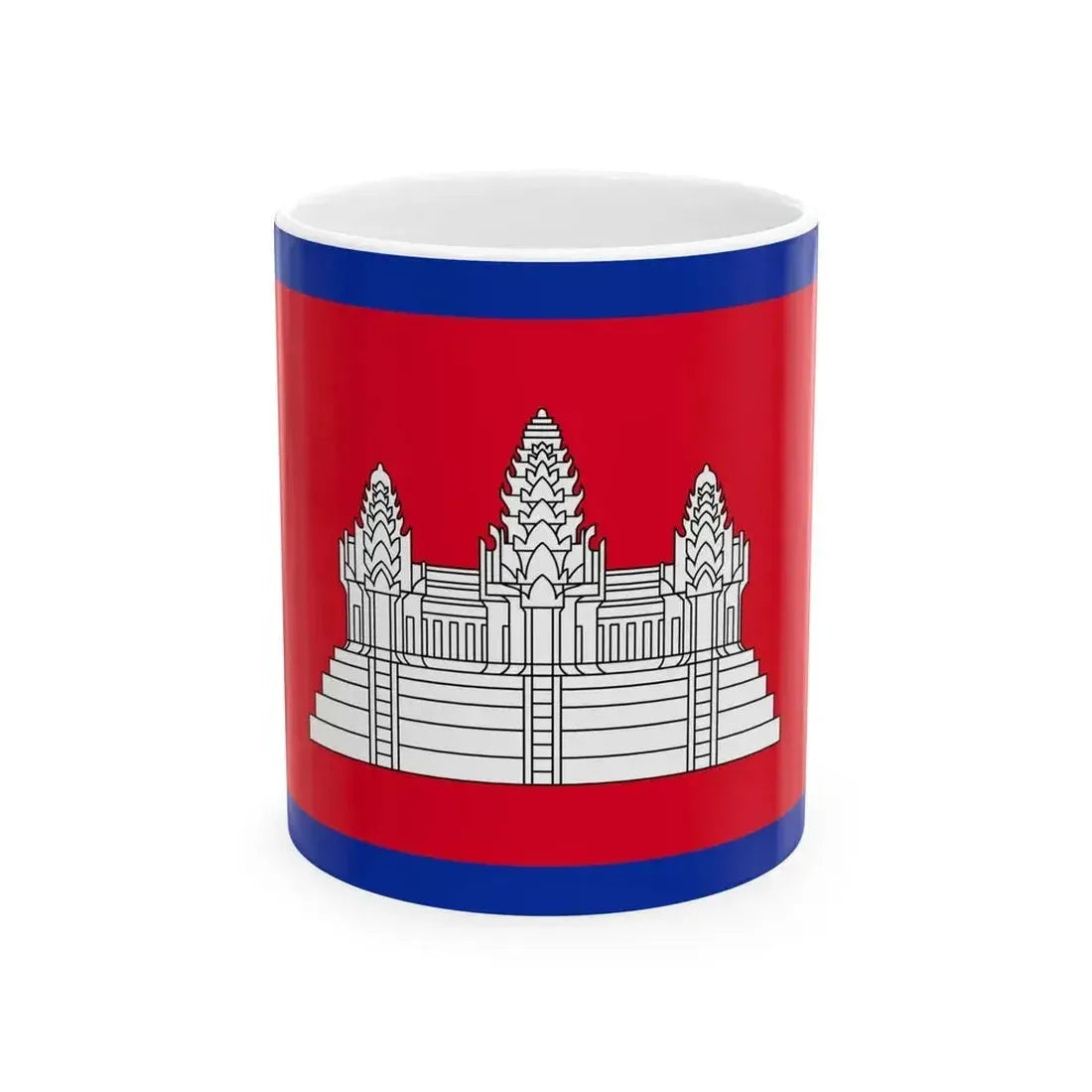 Flag of Cambodia 1863-1948 (Cambodia) White Coffee Mug 11oz - Go Mug Yourself