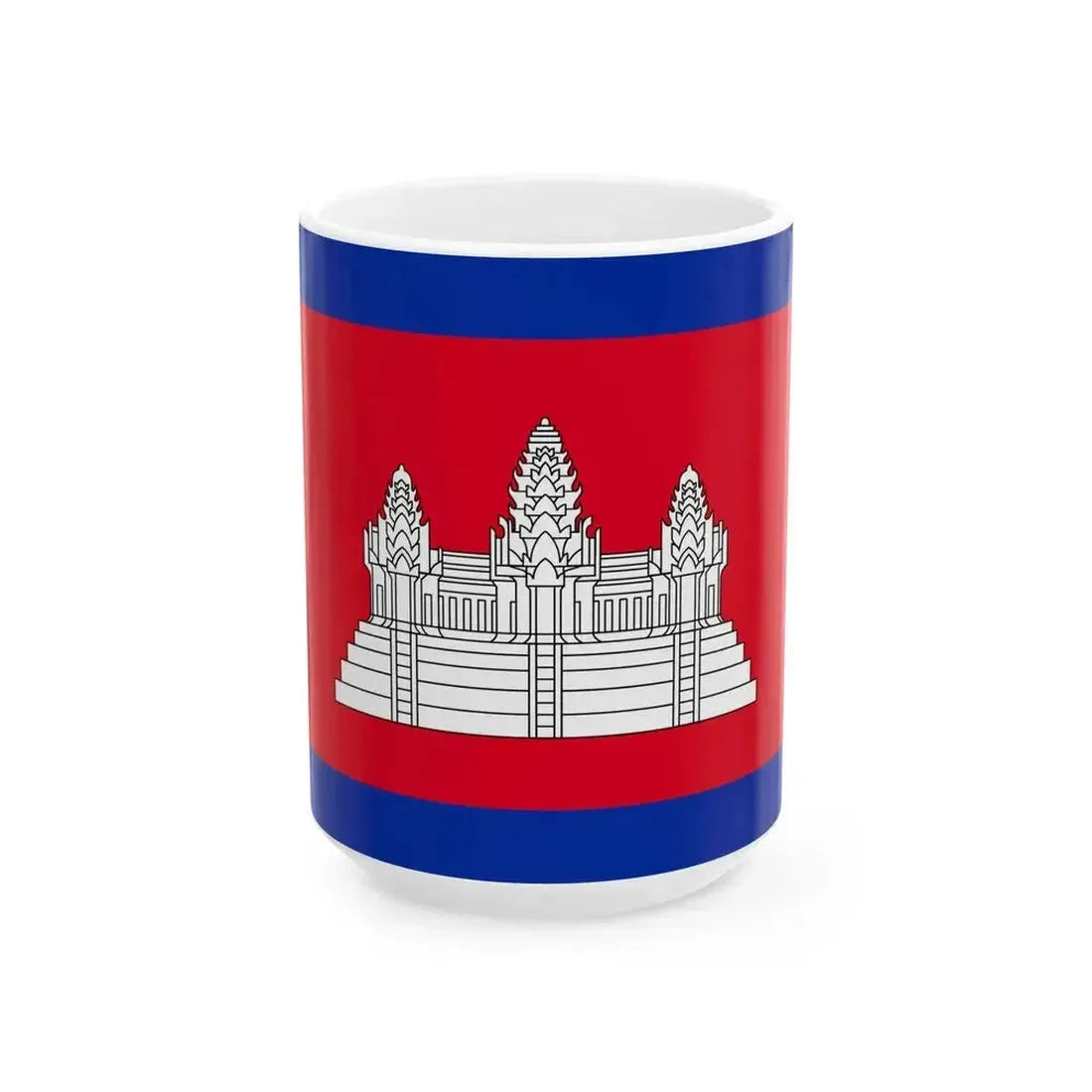 Flag of Cambodia 1863-1948 (Cambodia) White Coffee Mug 15oz - Go Mug Yourself