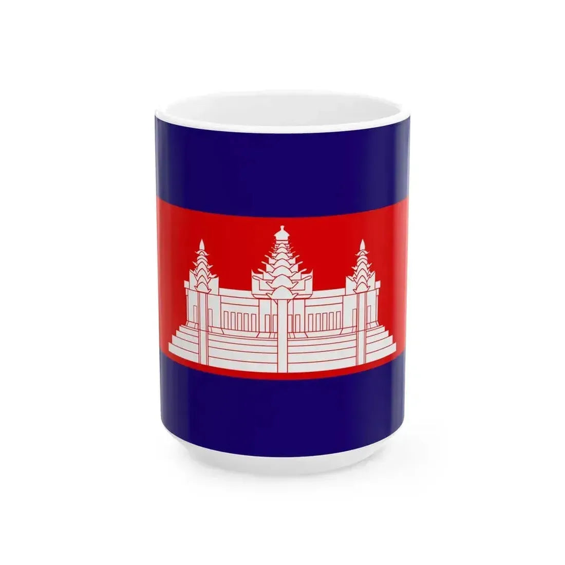 Flag of Cambodia 1948-1970 (Cambodia) White Coffee Mug 15oz - Go Mug Yourself