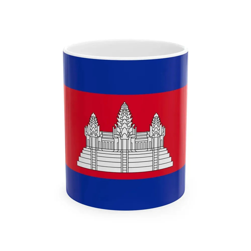 Flag of Cambodia (Cambodia) White Coffee Mug 11oz - Go Mug Yourself