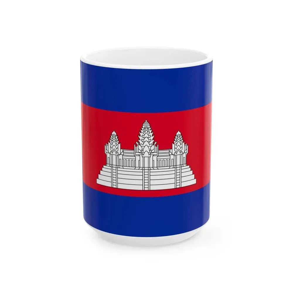Flag of Cambodia (Cambodia) White Coffee Mug 15oz - Go Mug Yourself