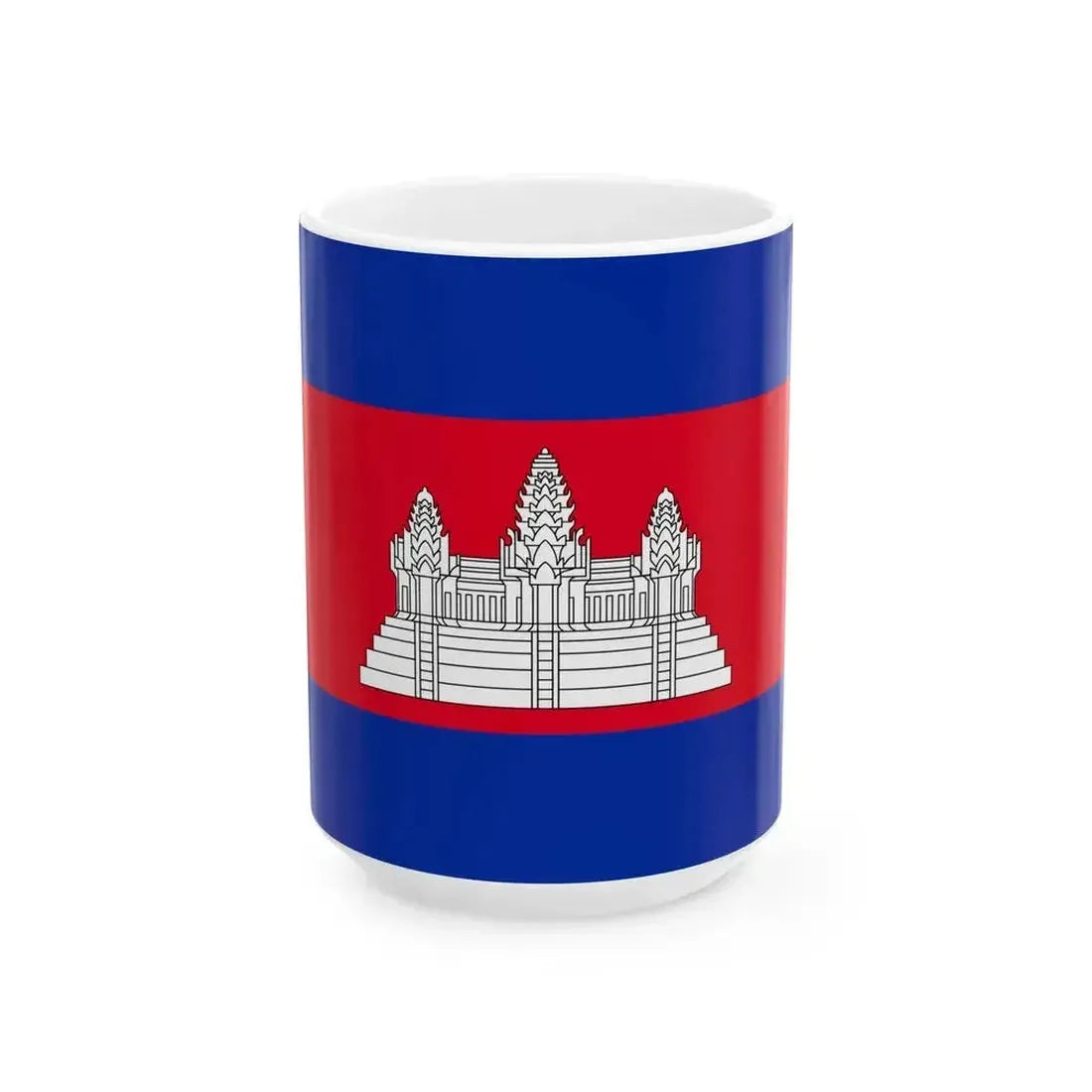 Flag of Cambodia (Cambodia) White Coffee Mug 15oz - Go Mug Yourself