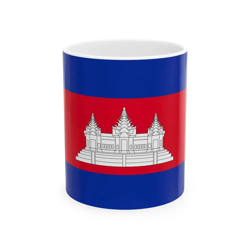 Flag of Cambodia type 3 (Cambodia) White Coffee Mug 11oz - Go Mug Yourself