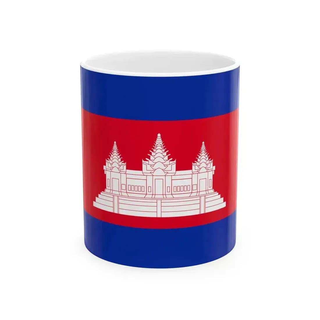 Flag of Cambodia type 4 (Cambodia) White Coffee Mug 11oz - Go Mug Yourself
