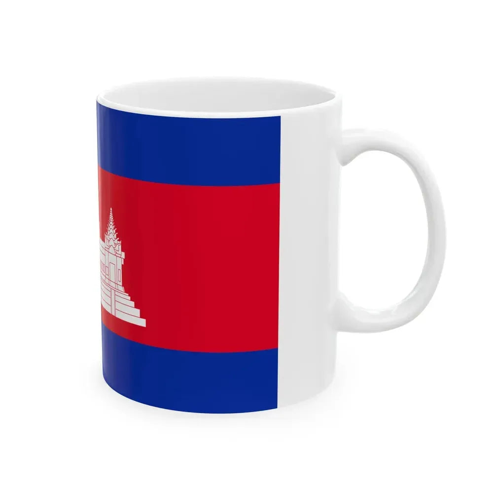 Flag of Cambodia type 4 (Cambodia) White Coffee Mug - Go Mug Yourself