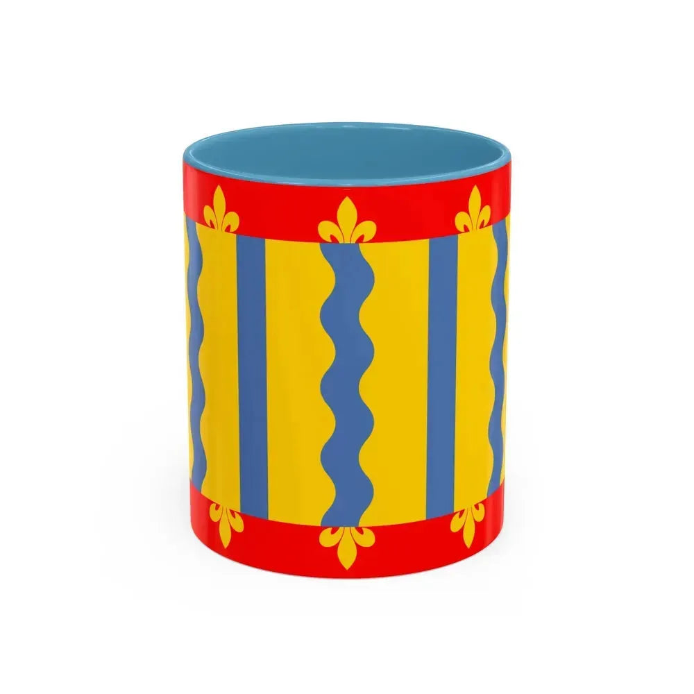 Flag of Cambridgeshire UK - Accent Coffee Mug 11oz Light Blue - Go Mug Yourself