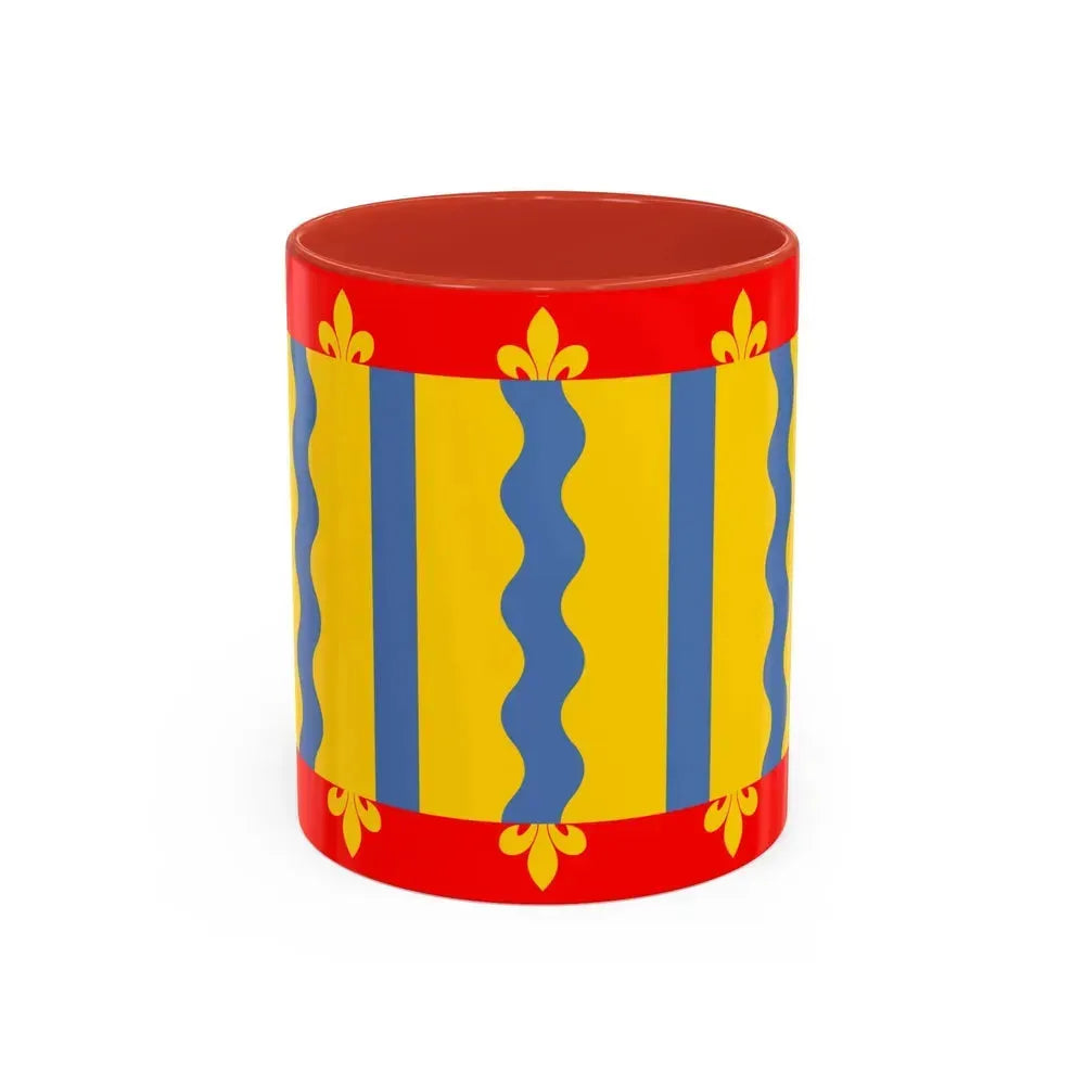 Flag of Cambridgeshire UK - Accent Coffee Mug 11oz Red - Go Mug Yourself