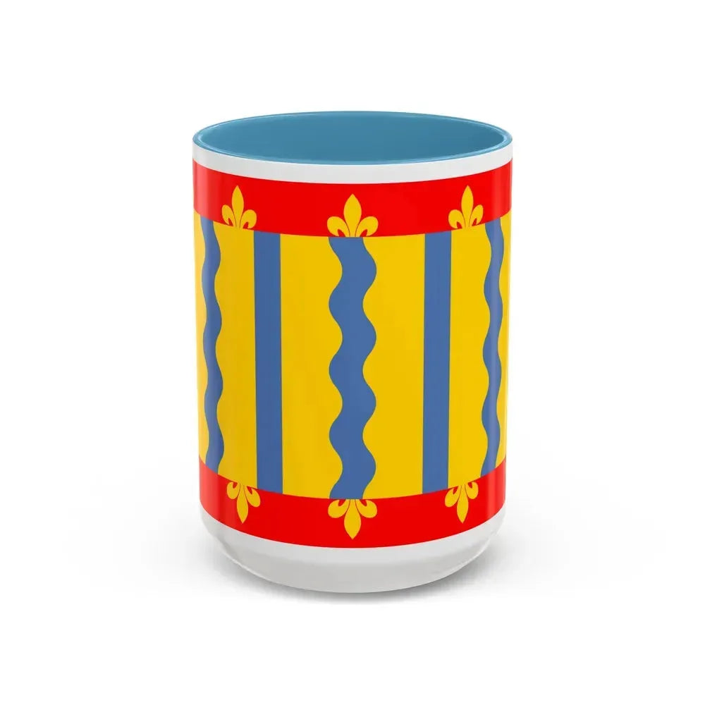 Flag of Cambridgeshire UK - Accent Coffee Mug 15oz Light Blue - Go Mug Yourself