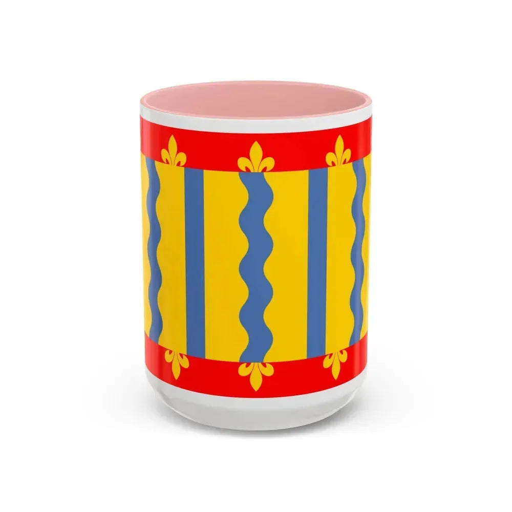 Flag of Cambridgeshire UK - Accent Coffee Mug 15oz Pink - Go Mug Yourself