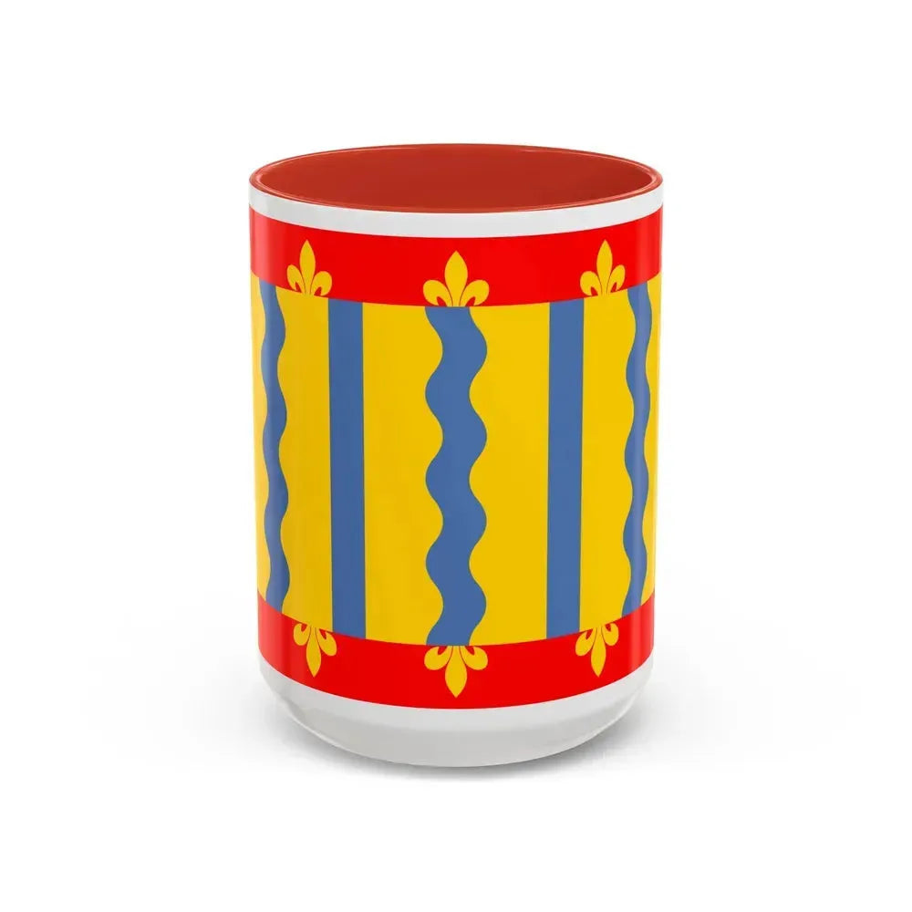 Flag of Cambridgeshire UK - Accent Coffee Mug 15oz Red - Go Mug Yourself