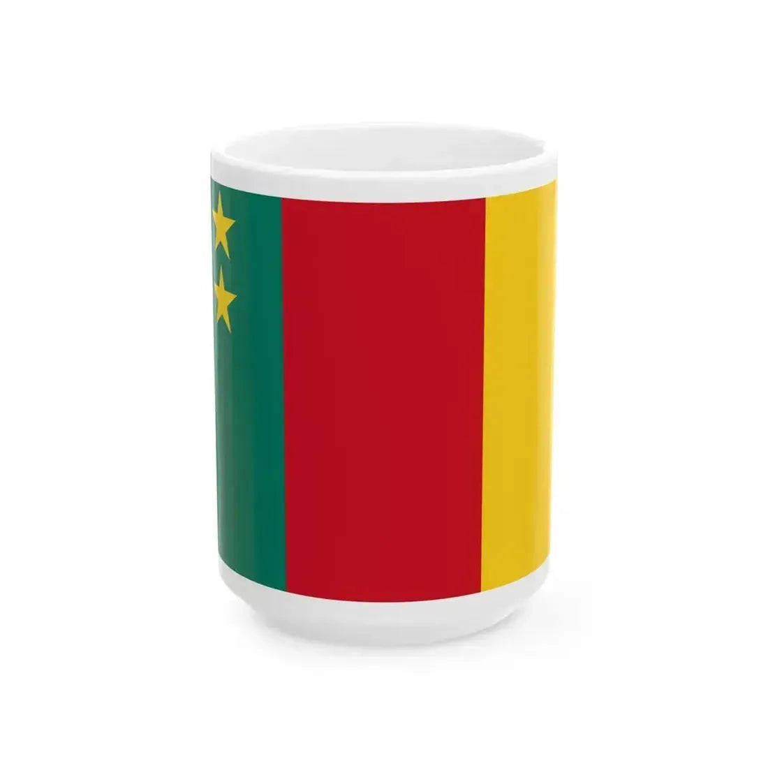 Flag of Cameroon 1961-1975 (Cameroon) White Coffee Mug 15oz - Go Mug Yourself