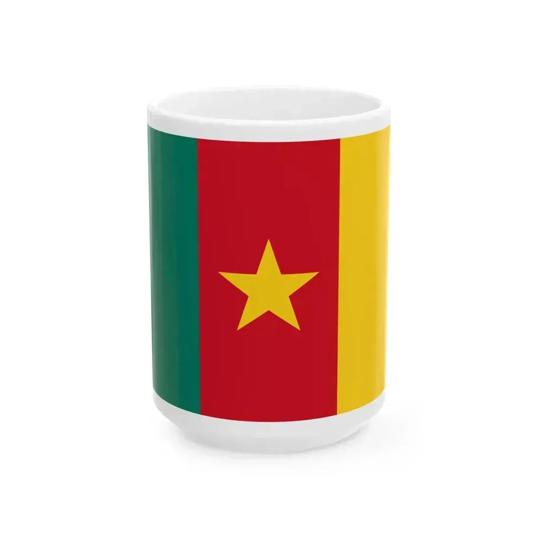 Flag of Cameroon type 2 (Cameroon) White Coffee Mug 15oz - Go Mug Yourself