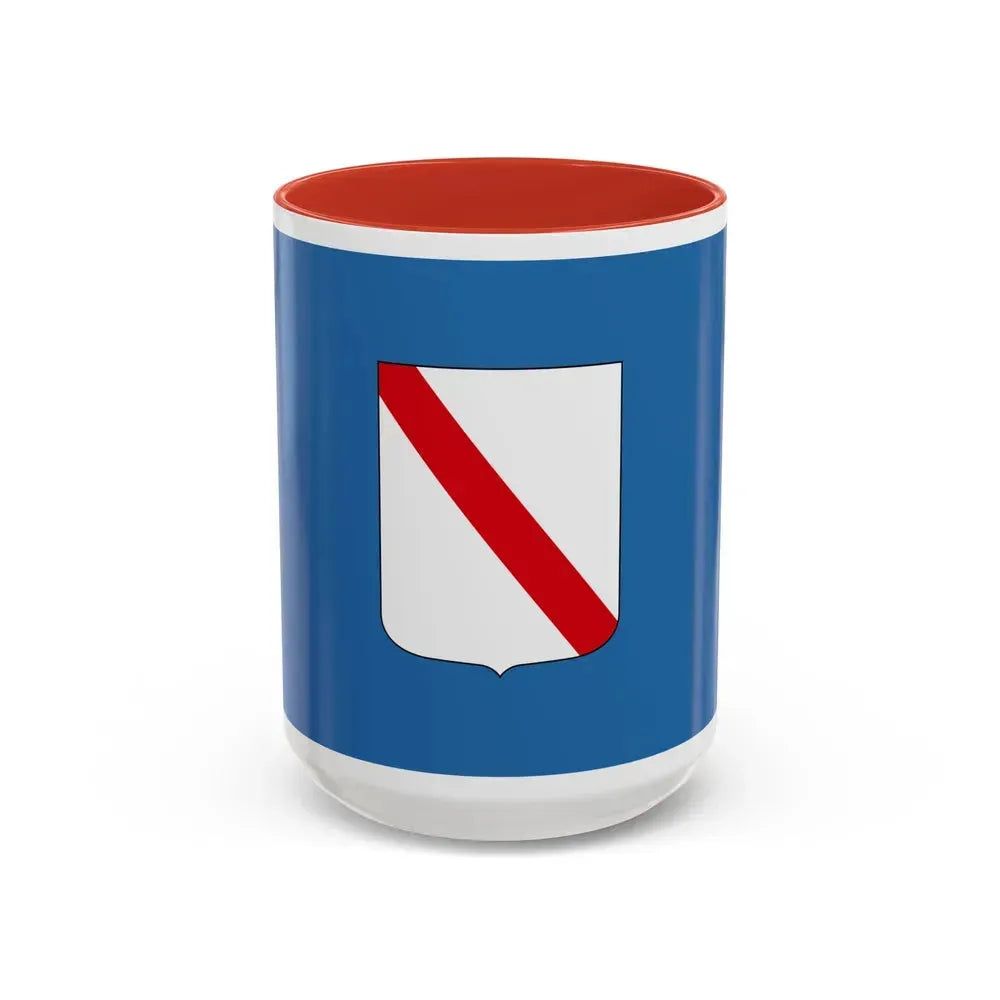 Flag of Campania Italy - Accent Coffee Mug 15oz Red - Go Mug Yourself