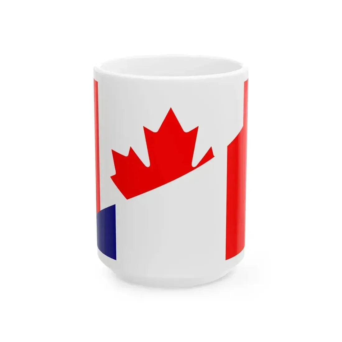 Flag of Canada and France (Canada) White Coffee Mug 15oz - Go Mug Yourself