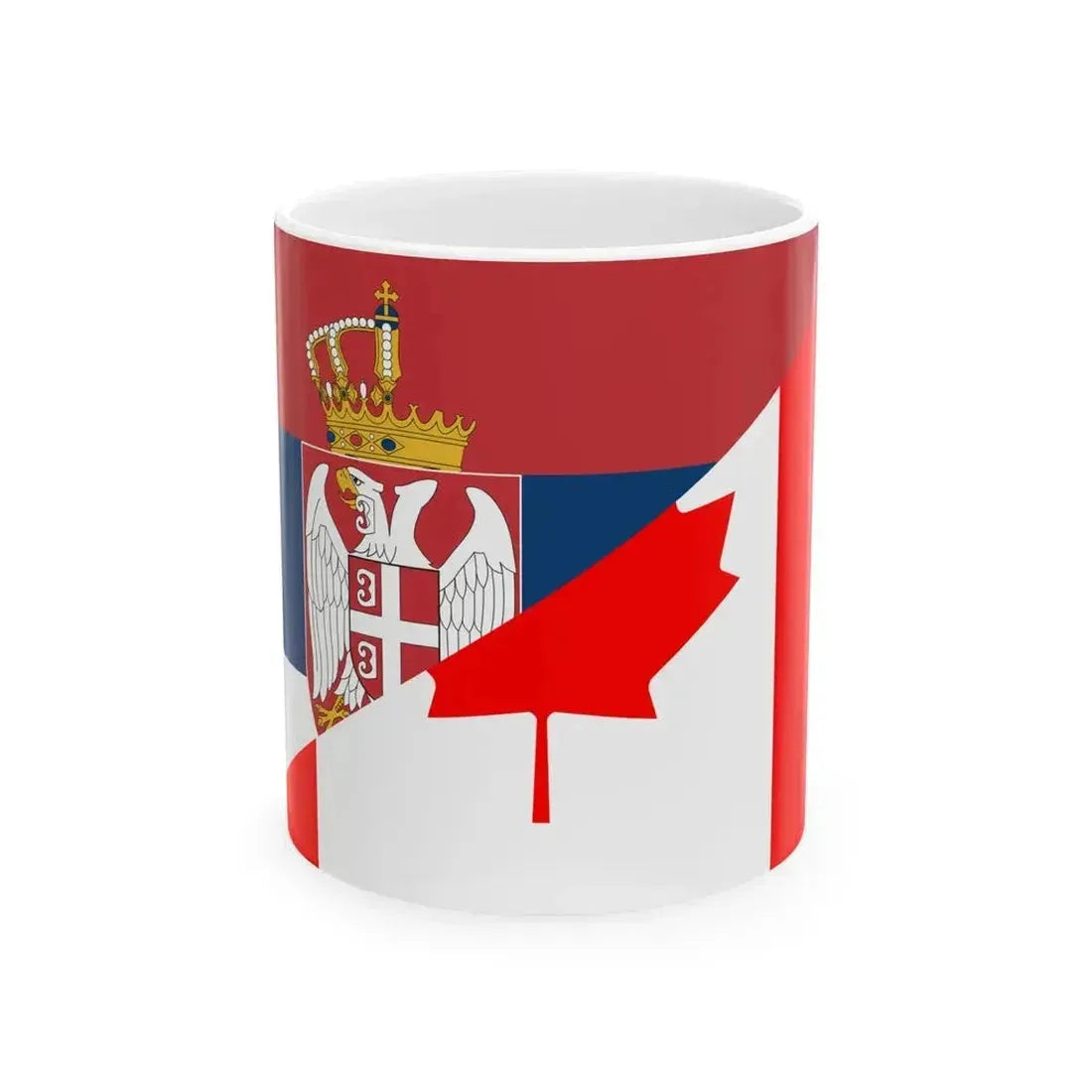 Flag of Canada and Serbia (Canada) White Coffee Mug 11oz - Go Mug Yourself