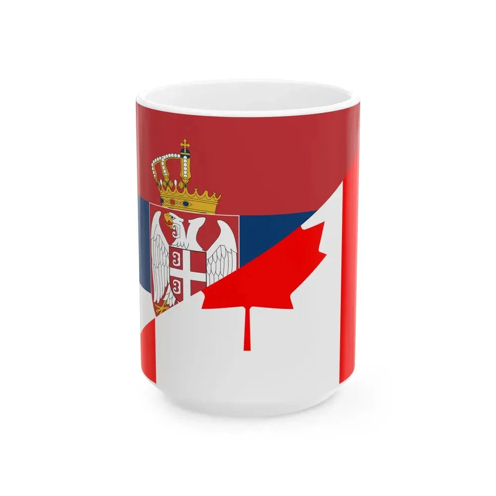 Flag of Canada and Serbia (Canada) White Coffee Mug 15oz - Go Mug Yourself