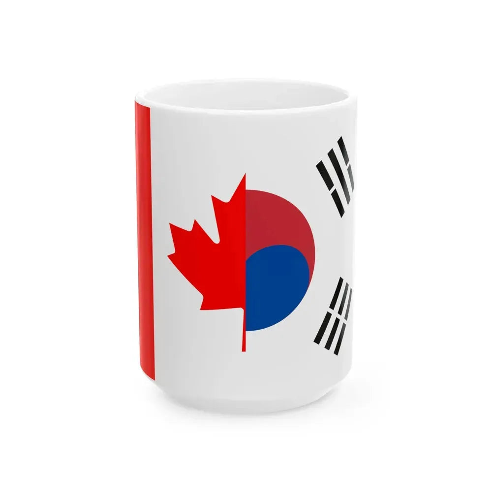 Flag of Canada and South Korea (Canada) White Coffee Mug 15oz - Go Mug Yourself
