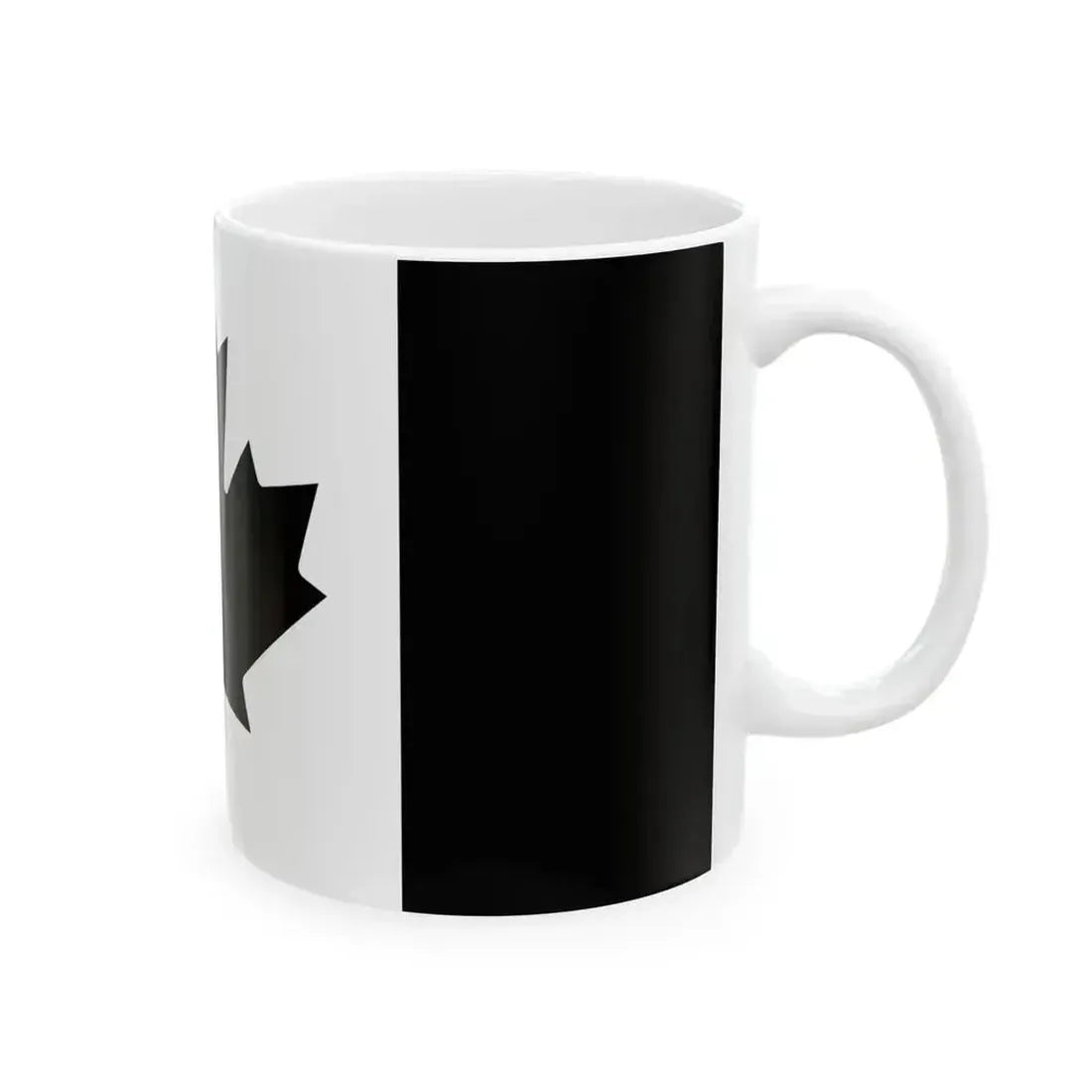 Flag of Canada black and white (Canada) White Coffee Mug - Go Mug Yourself