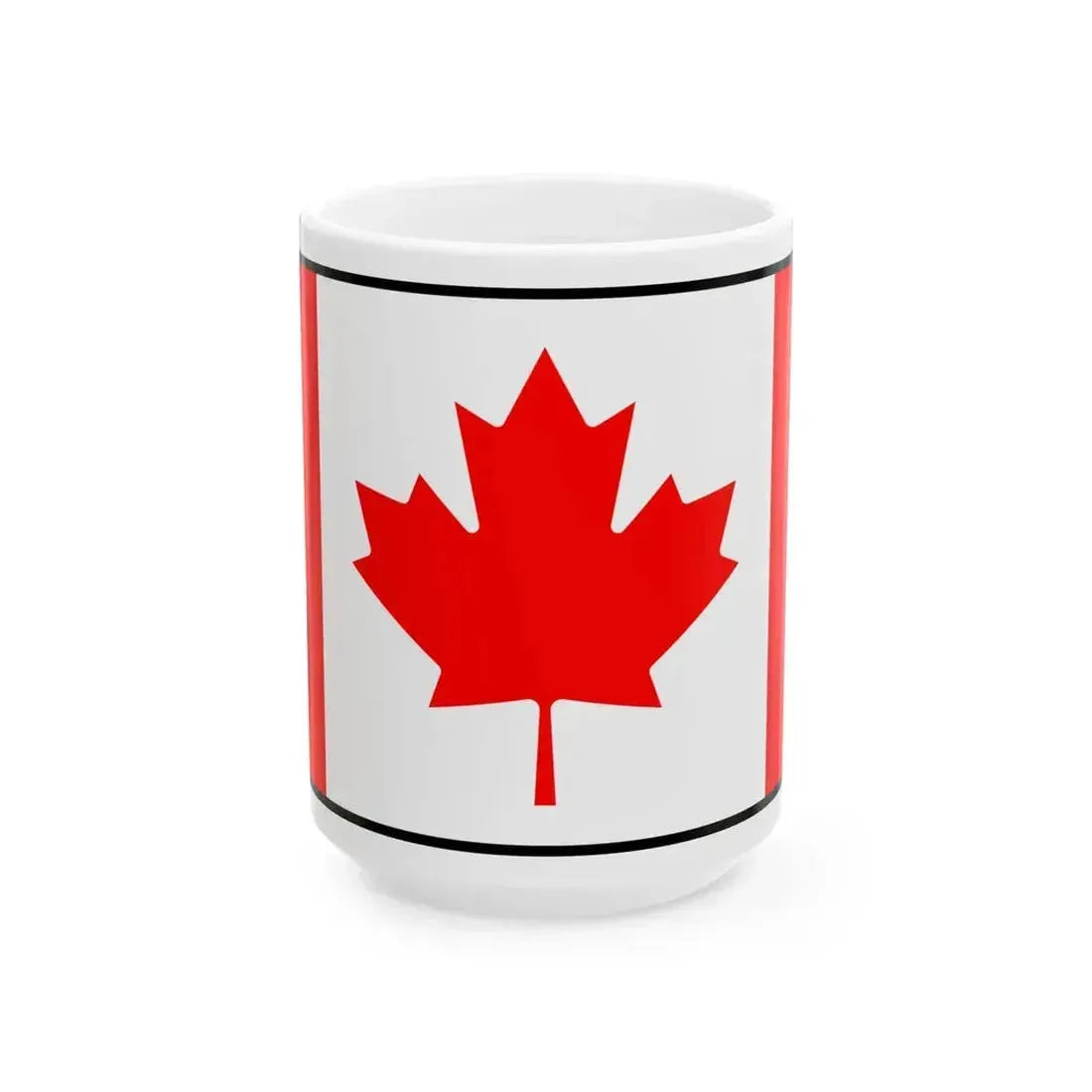 Flag of Canada bordered (Canada) White Coffee Mug 15oz - Go Mug Yourself
