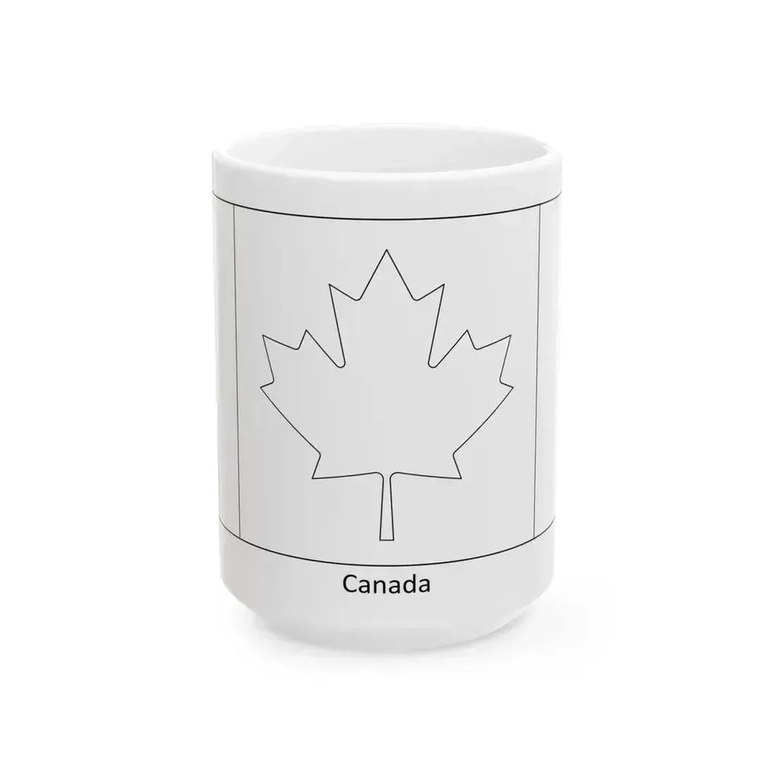 Flag of Canada colouring page (Canada) White Coffee Mug 15oz - Go Mug Yourself