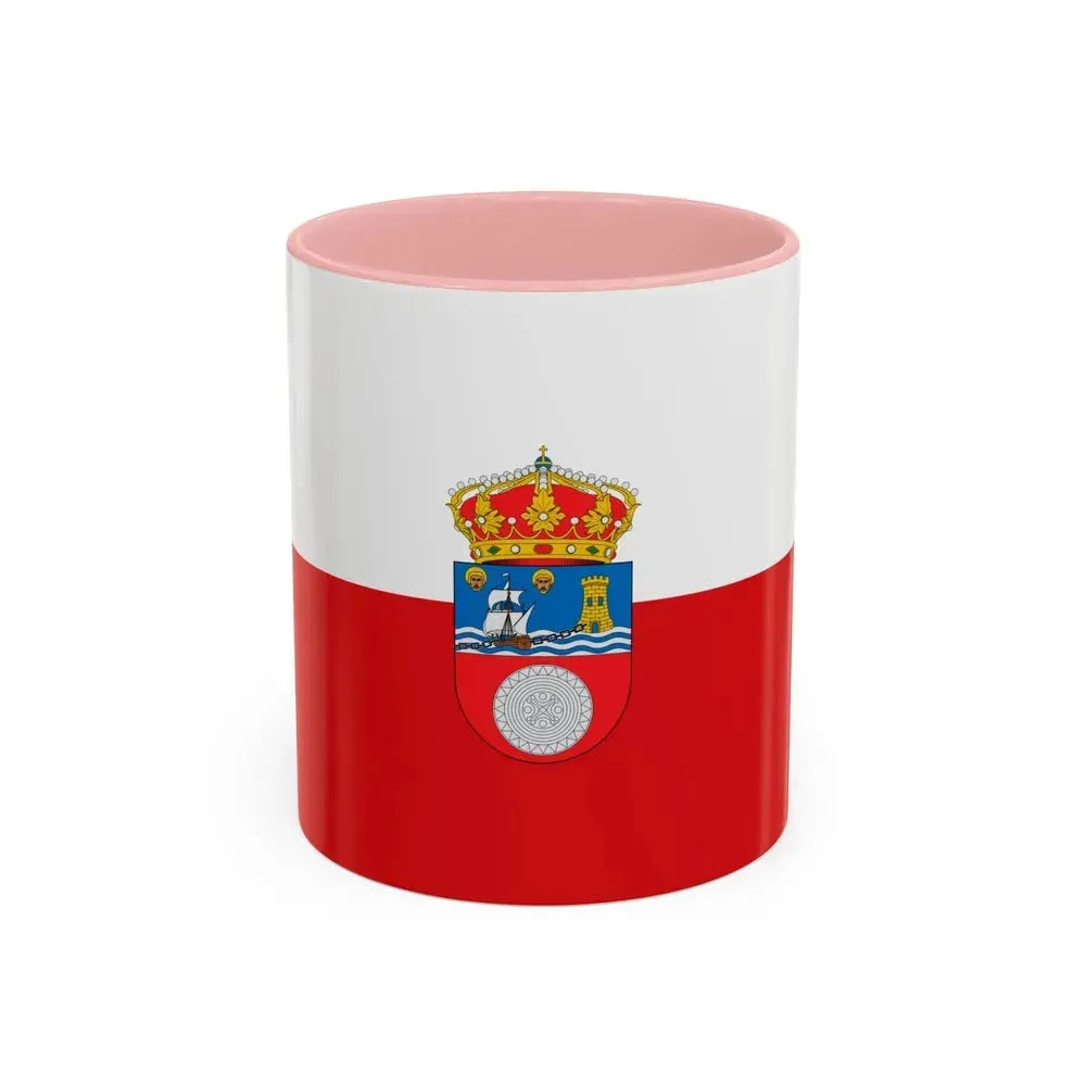 Flag of Cantabria Spain - Accent Coffee Mug 11oz Pink - Go Mug Yourself