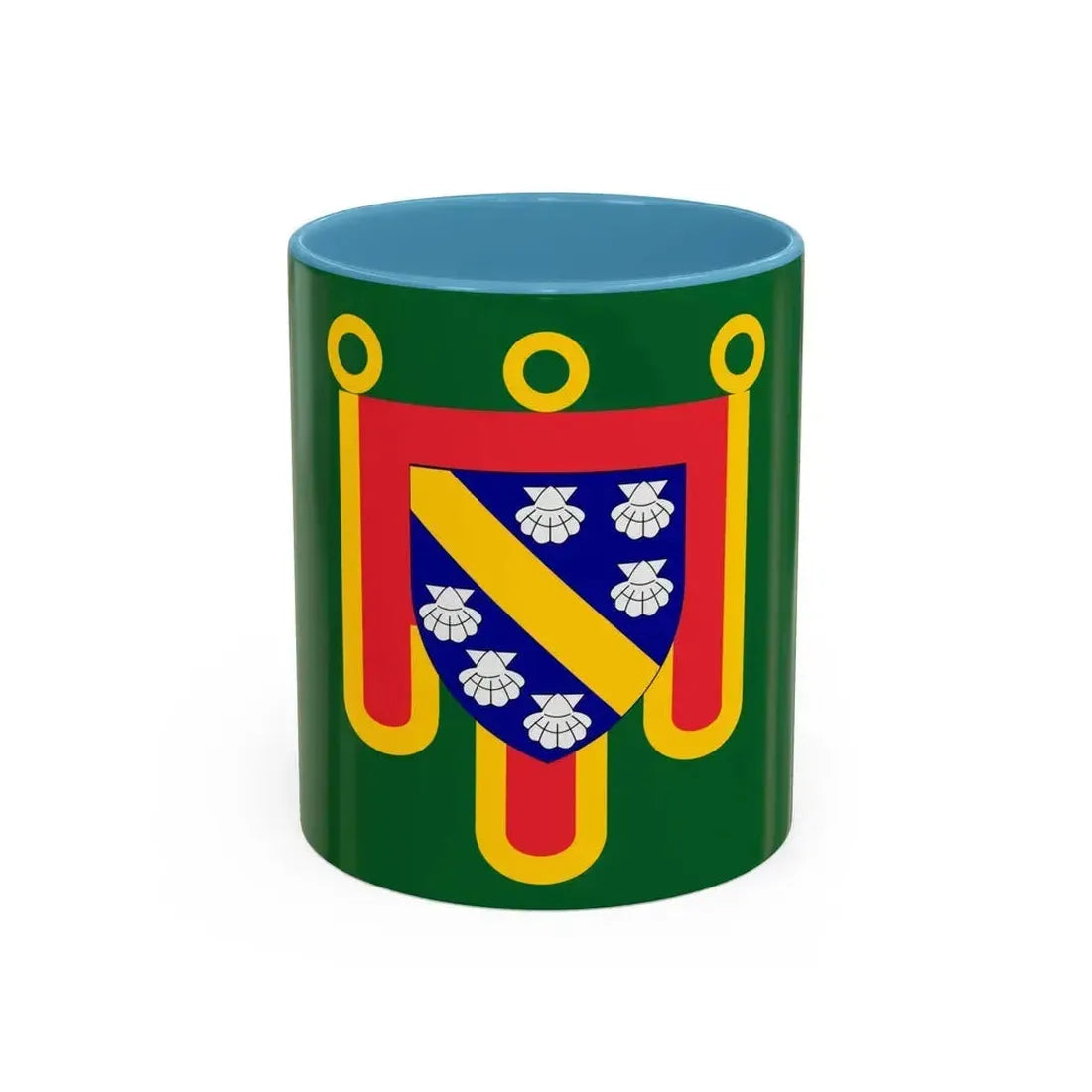Flag of Cantal France 2 - Accent Coffee Mug 11oz Light Blue - Go Mug Yourself