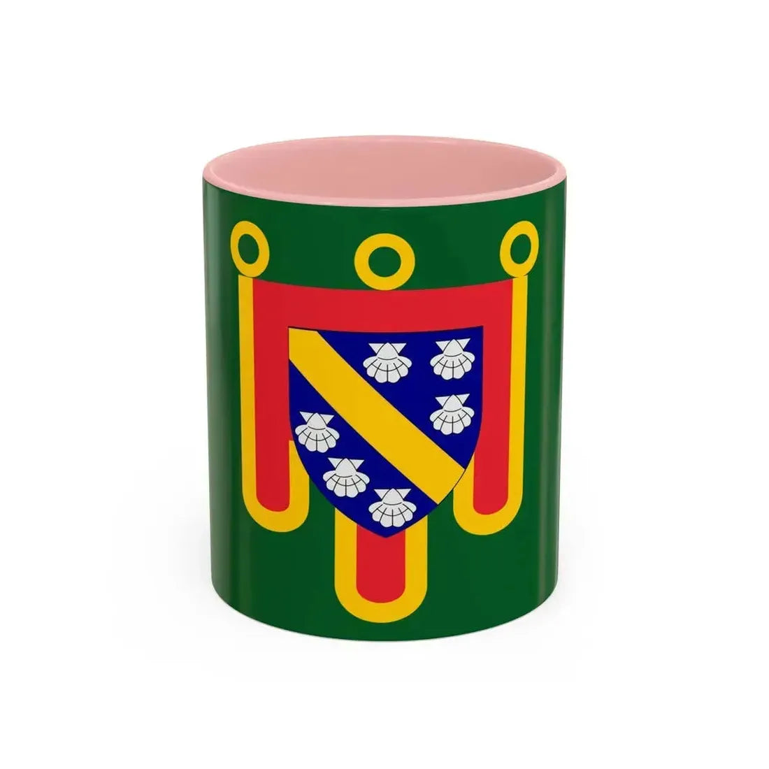 Flag of Cantal France 2 - Accent Coffee Mug 11oz Pink - Go Mug Yourself