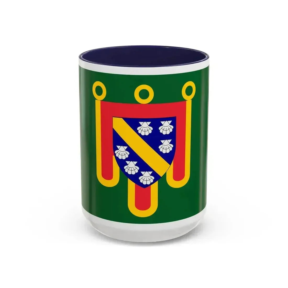 Flag of Cantal France 2 - Accent Coffee Mug 15oz Navy - Go Mug Yourself