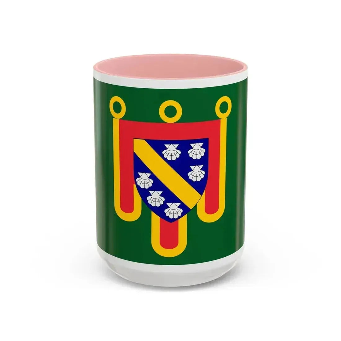 Flag of Cantal France 2 - Accent Coffee Mug 15oz Pink - Go Mug Yourself