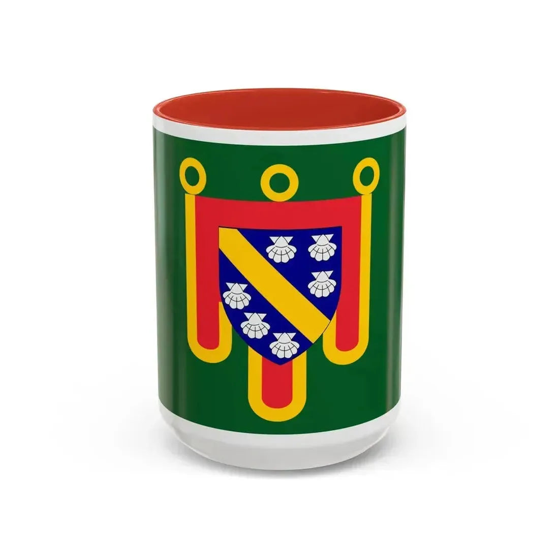 Flag of Cantal France 2 - Accent Coffee Mug 15oz Red - Go Mug Yourself