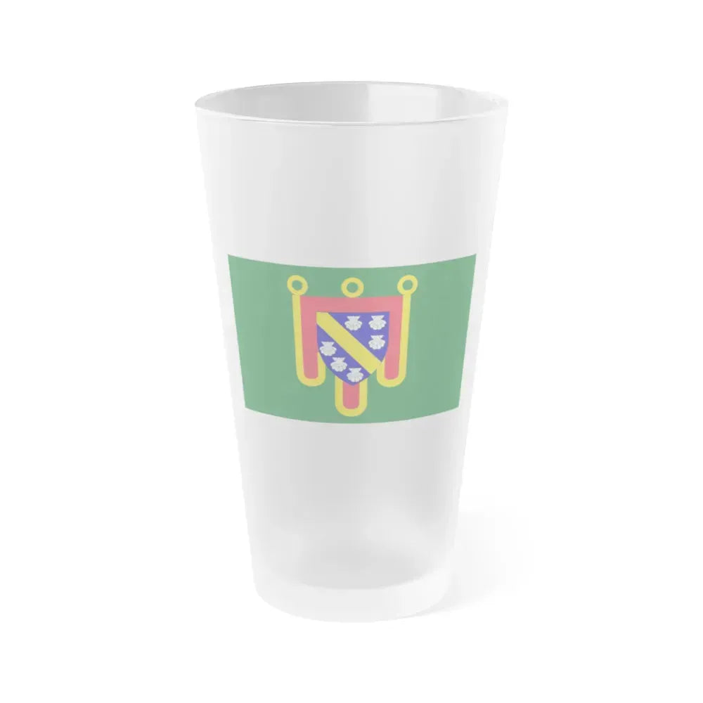 Flag of Cantal France 2 - Frosted Pint Glass 16oz 16oz Frosted - Go Mug Yourself