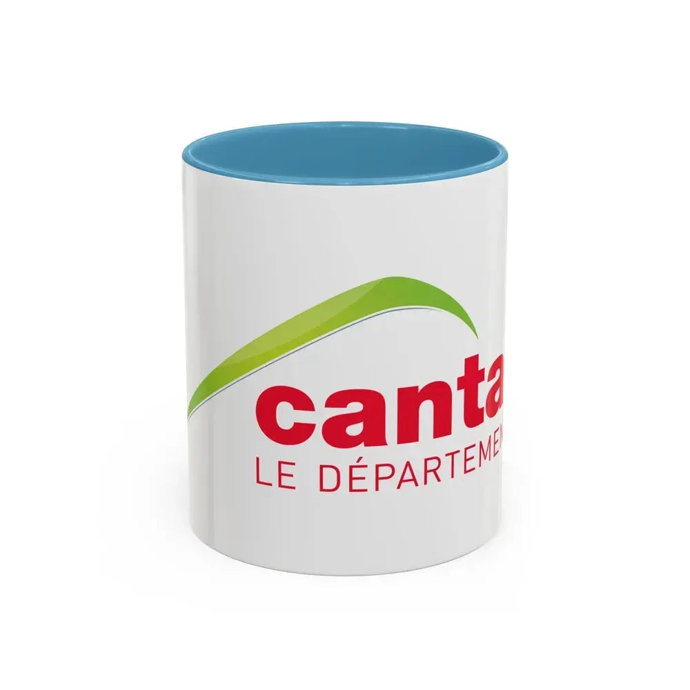 Flag of Cantal France - Accent Coffee Mug 11oz Light Blue - Go Mug Yourself