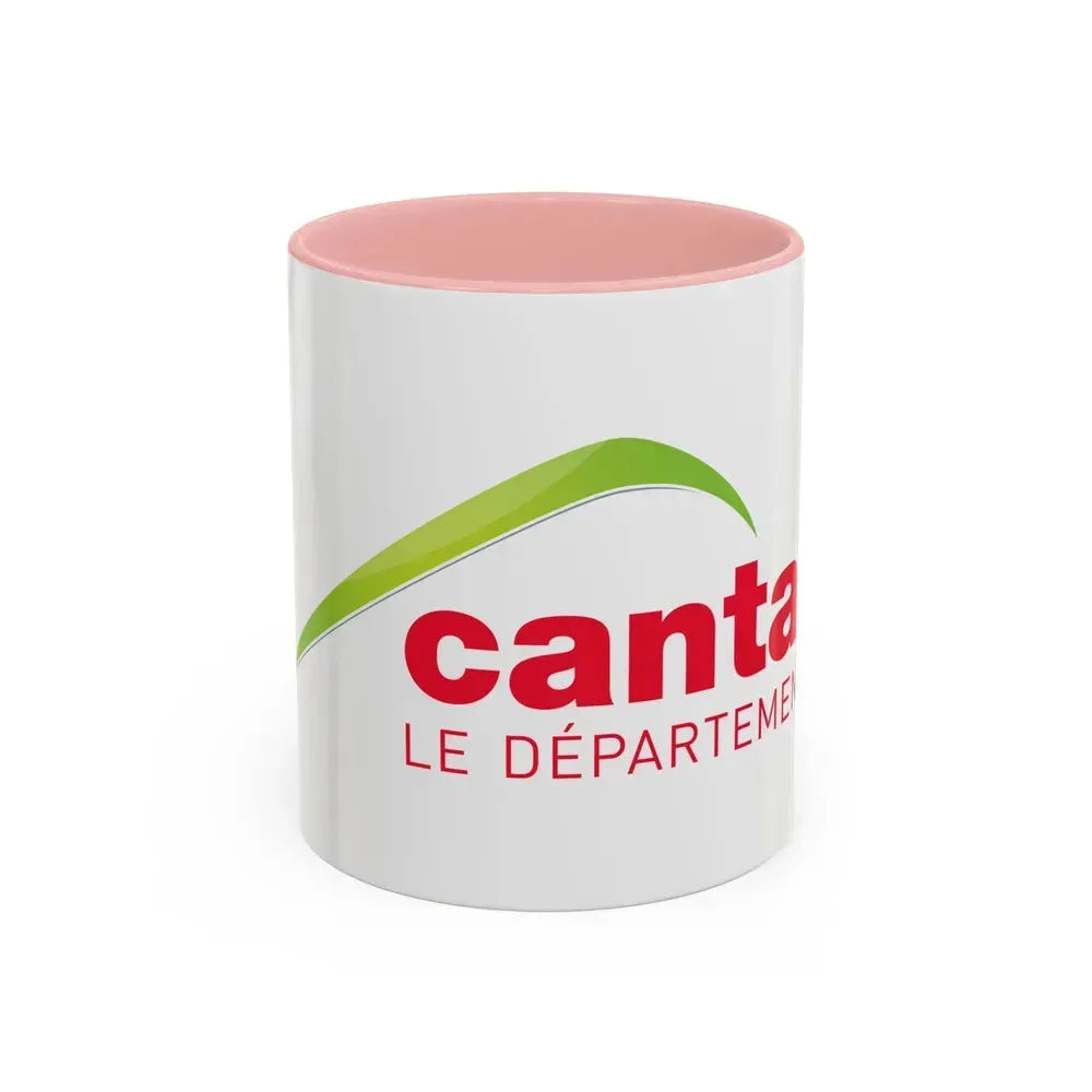 Flag of Cantal France - Accent Coffee Mug 11oz Pink - Go Mug Yourself